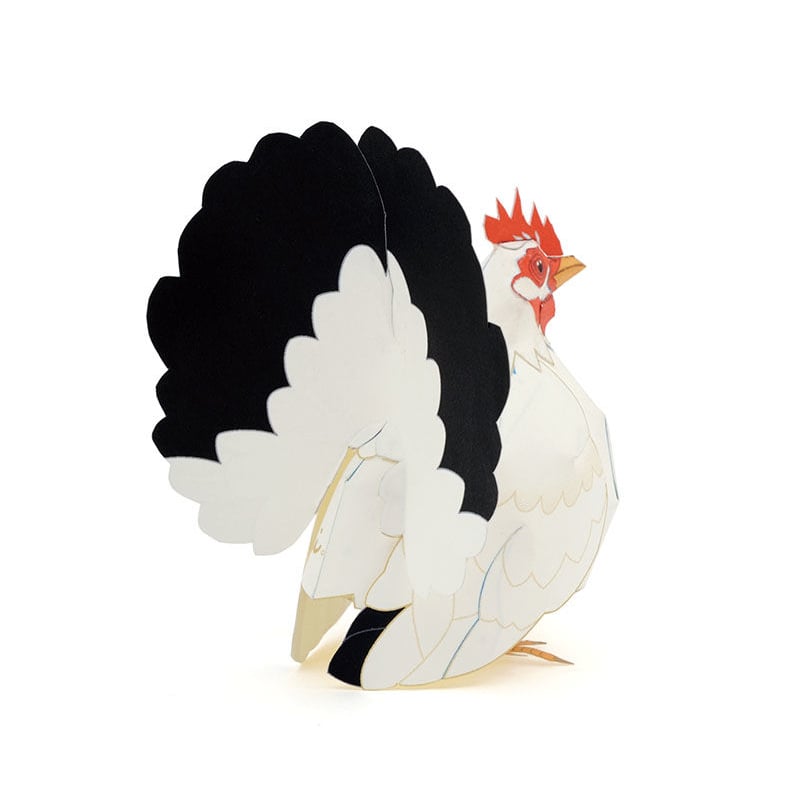 チャボつがいセット(矮鶏):Japanese Bantam(紙工作キット チャボつがいセット(矮鶏):Japanese Bantam(紙工作キット