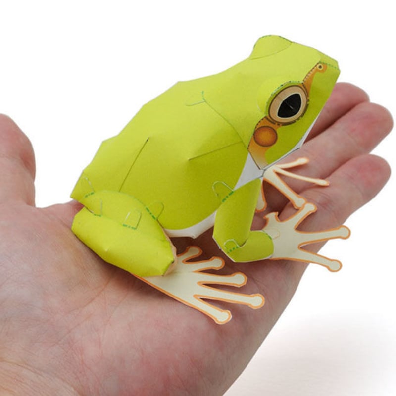 あまがえる（手のひらサイズ）：Japanese Tree Frog（紙工作キット 