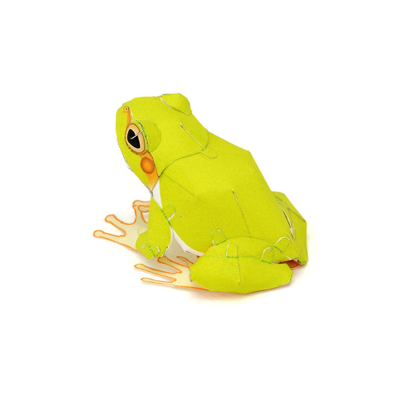 あまがえる（ハガキサイズ）：Japanese Tree Frog（紙工作キット