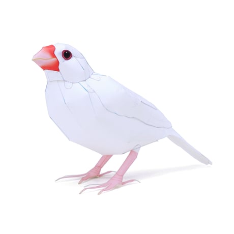 文鳥のてんちゃんペーパークラフト（無料データ）