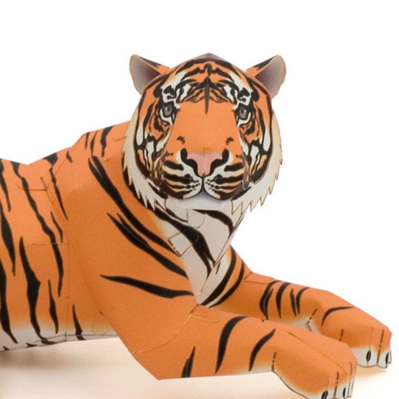 【備前焼 虎】Bizen ware tiger figurine (送料込み) スマトラトラ：Sumatran Tiger （紙工作キット） | KeiCraft
