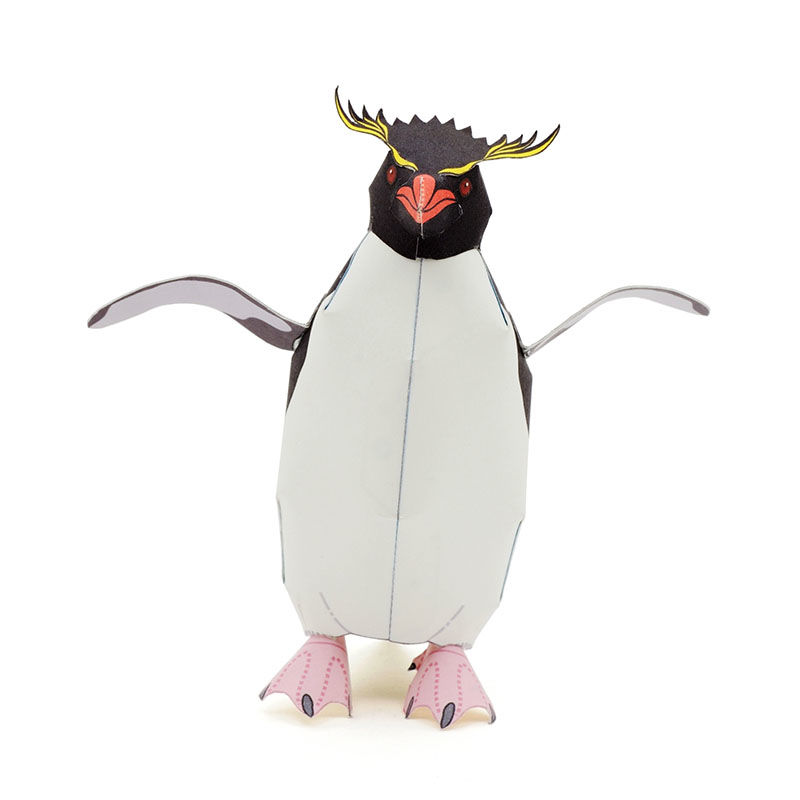 イワトビペンギン：Rockhopper Penguin（紙工作キット） | KeiCraft