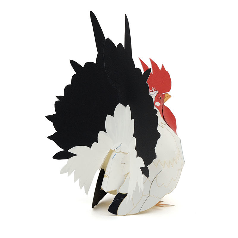 チャボつがいセット（矮鶏）：Japanese Bantam（紙工作キット