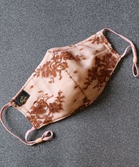 ラメレースマスク　　brown✖️beige