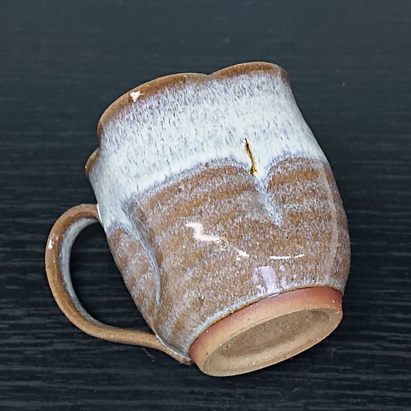マグカップ丸 輪花ワラ白 くぼみ 1 | 小岱焼 末安窯 〜ONLINE SHOP 〜