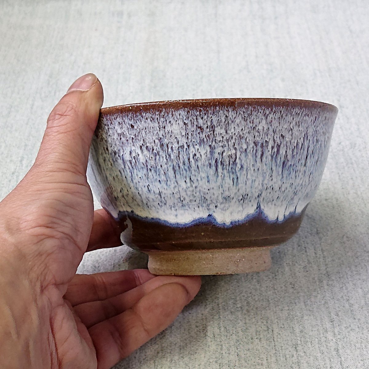 小岱焼 茶碗 お茶漬碗 ワラ白流し 2 | 小岱焼 末安窯 〜ONLINE SHOP 〜