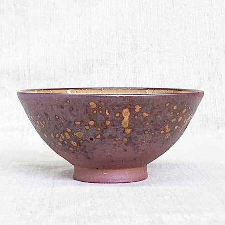 飯茶碗　焼締め　大　（中ワラ白）