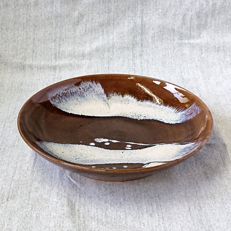 7寸皿 小岱ワラ白打掛け ノーマル形 | 小岱焼 末安窯 〜ONLINE SHOP 〜