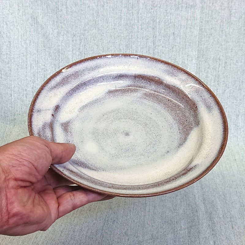 7寸皿 リム ワラ白 2 | 小岱焼 末安窯 〜ONLINE SHOP 〜