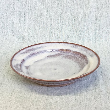 7寸皿　リム　ワラ白　2