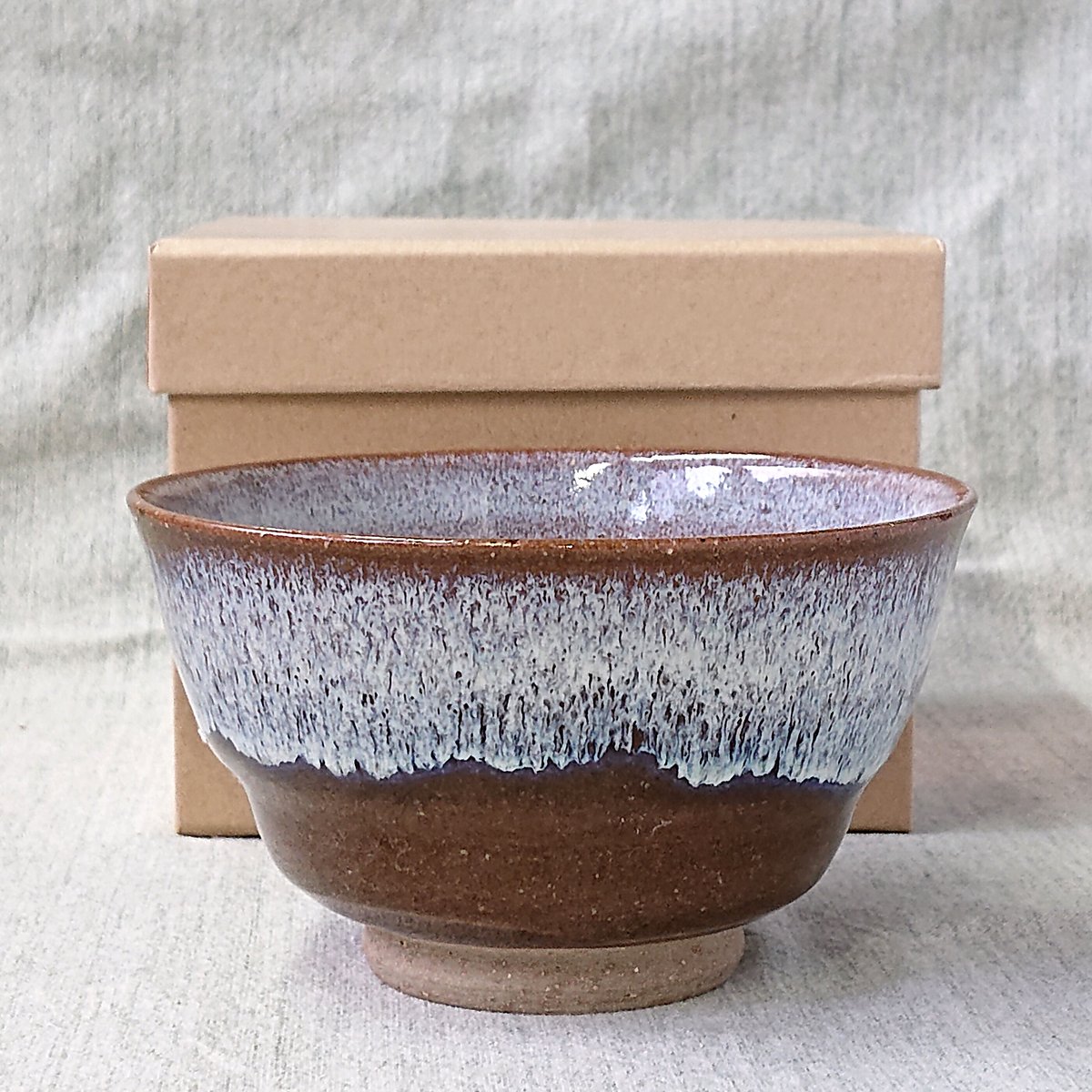 小岱焼 茶碗 お茶漬碗 ワラ白流し 2 | 小岱焼 末安窯 〜ONLINE SHOP 〜
