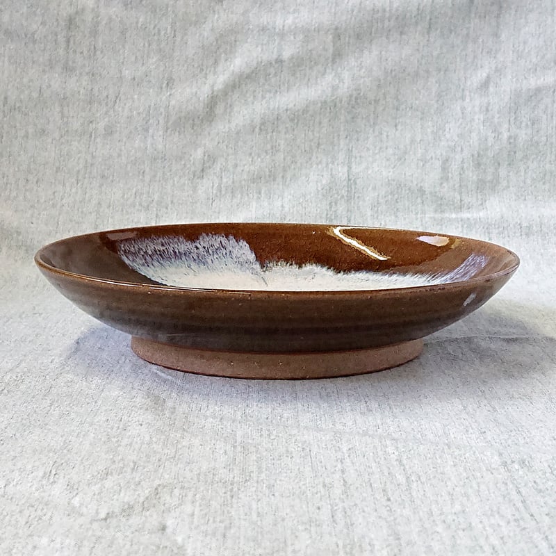 7寸皿 小岱ワラ白打掛け ノーマル形 | 小岱焼 末安窯 〜ONLINE SHOP 〜
