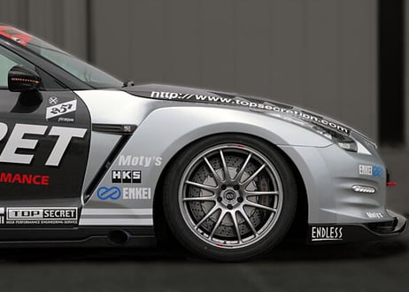 TOP SECRET  R35  フロントワイドフェンダー TYPE1（ハーフカーボン）