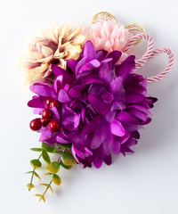 HA-0231 成人式 卒業式 お花 髪飾り 和風オリジナル髪飾り 紫 パープル ピンク 南天 日本製