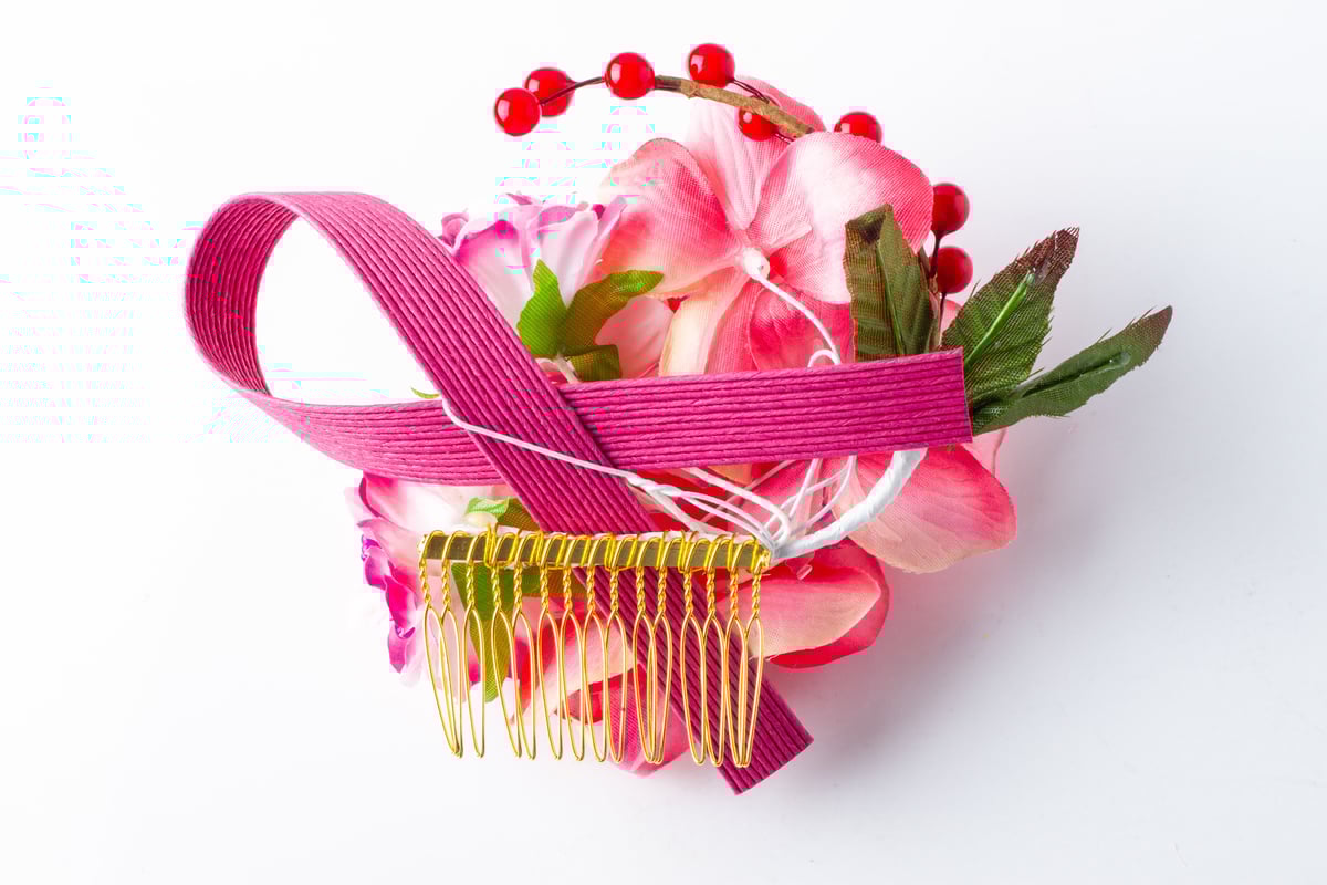 HA-0405 成人式 卒業式 お花 髪飾り 和風オリジナル髪飾り