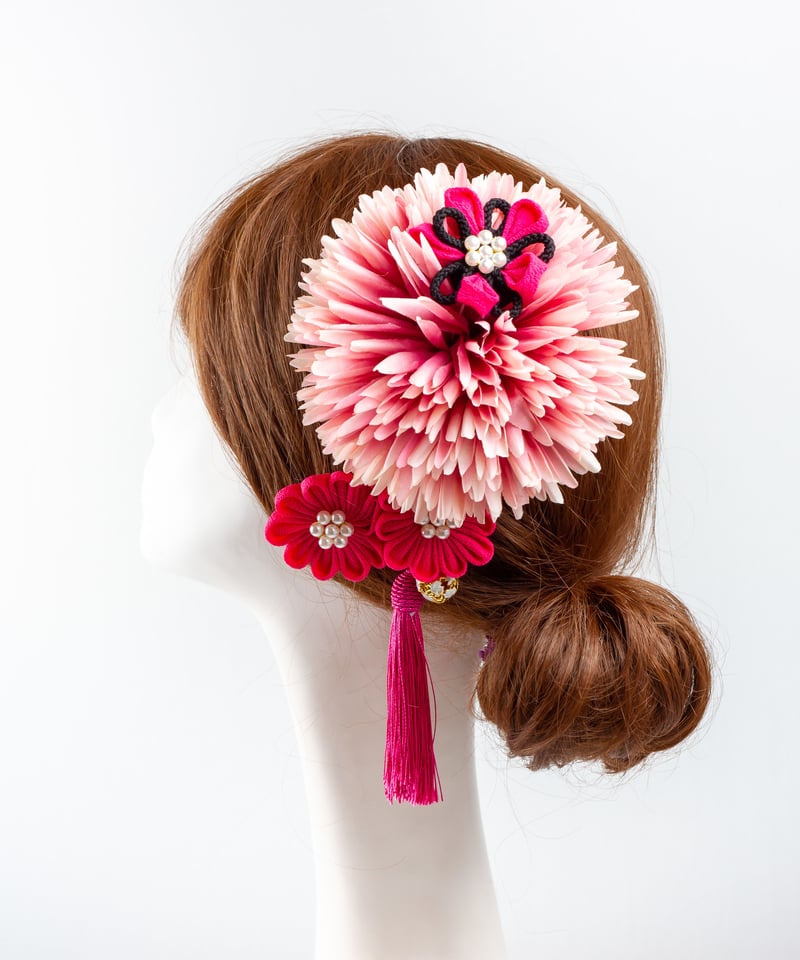 HA-0465 成人式 卒業式 お花 髪飾り 和風オリジナル髪飾り ピンク