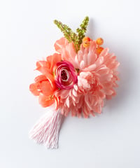 HA-0225 成人式 卒業式 お花 髪飾り 和風オリジナル髪飾り ピンク グラデーション 垂れ飾り 日本製