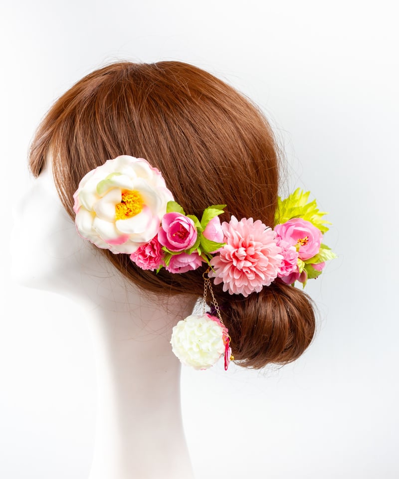 HA-0442 成人式 卒業式 お花 髪飾り 和風オリジナル髪飾り Uピン