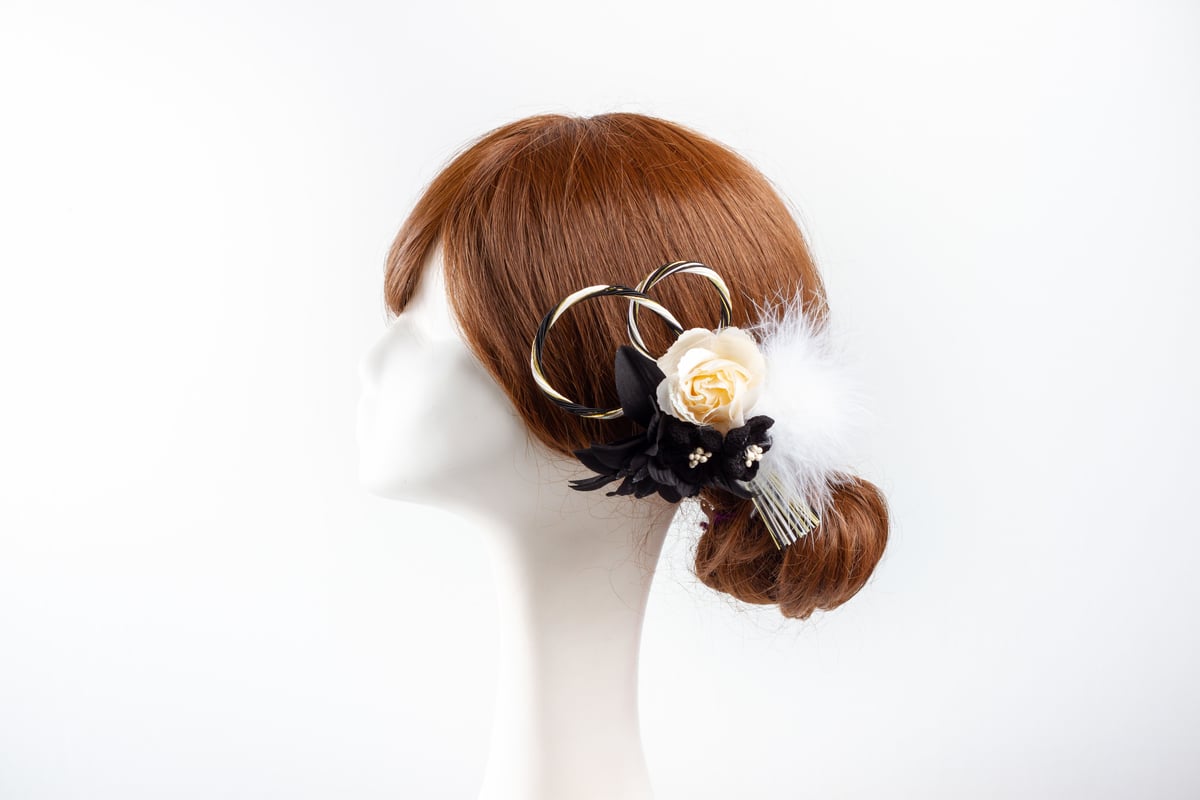 髪飾り　ヘアーオーナメント黒 f4a2138b9cd5ecfa4634f406a5cf76