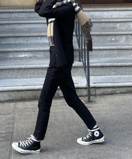 cotton slim pants (black)