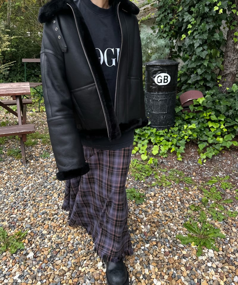 tartan check long skirt | ok.soon