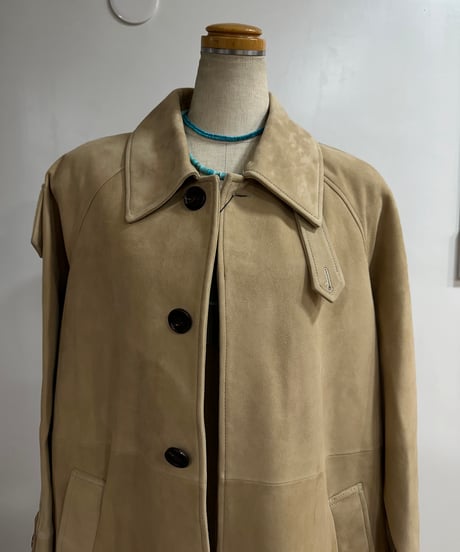 suede leather long coat