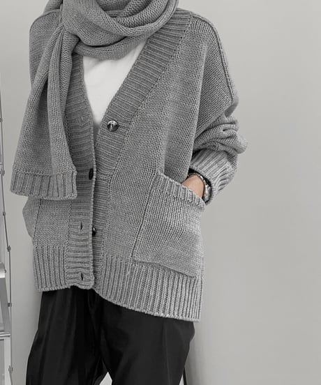 knit cardigan(gray/black)