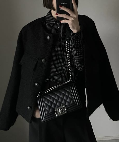 tweed jacket black