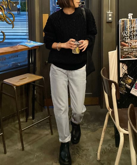 cable knit black