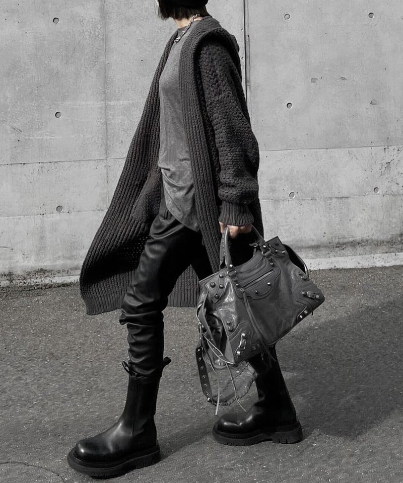 long knit cardigan gray | ok.soon