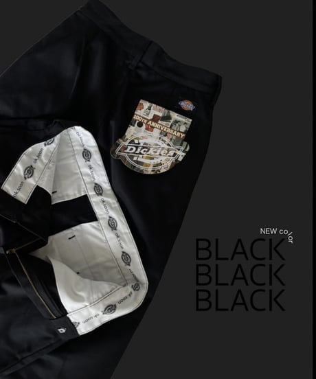 ok.soon×dickies 2tuck tapered chino pants (black)