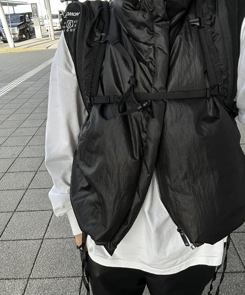 W name down vest （×FASHIRU）black | ok.soon