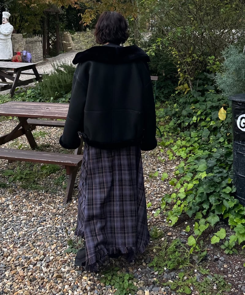 tartan check long skirt | ok.soon