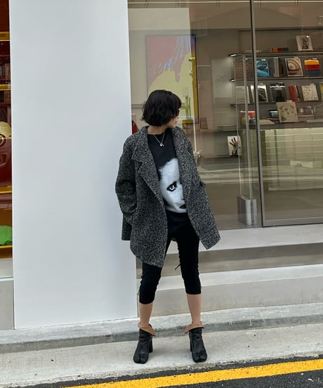 wool tweed half coat