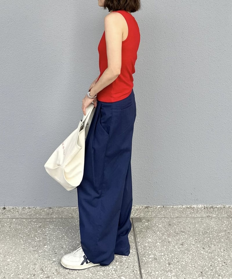 美品・試着のみ】VOAAOV TUCK WIDE SLACKS （ネイビー）-