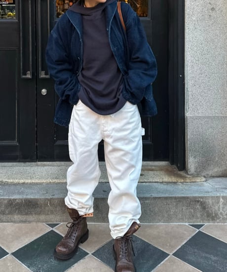 navy hoodie knit & mock neck long sleeve