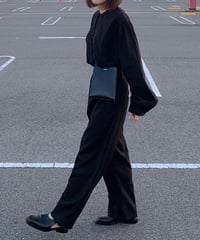 wool like wide tuck pants