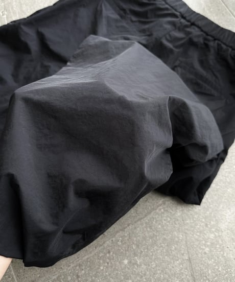 nylon wide pants black