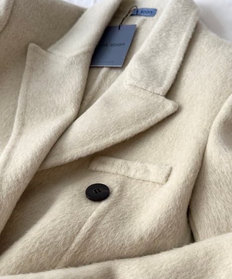 white chester coat with scarf