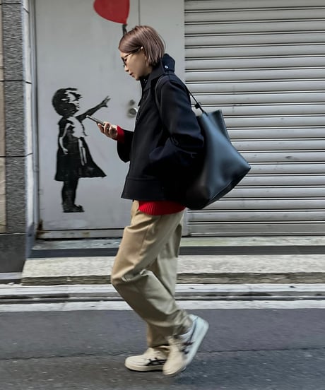 ok.soon×dickies  2tuck tapered chino pants