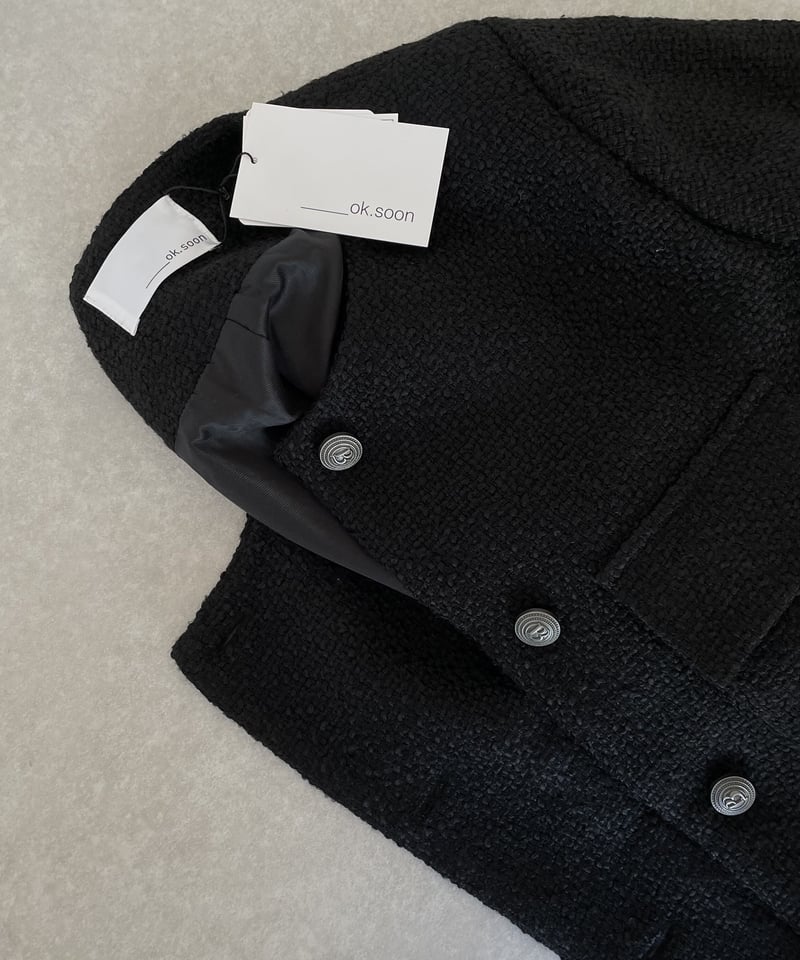tweed jacket black | ok.soon