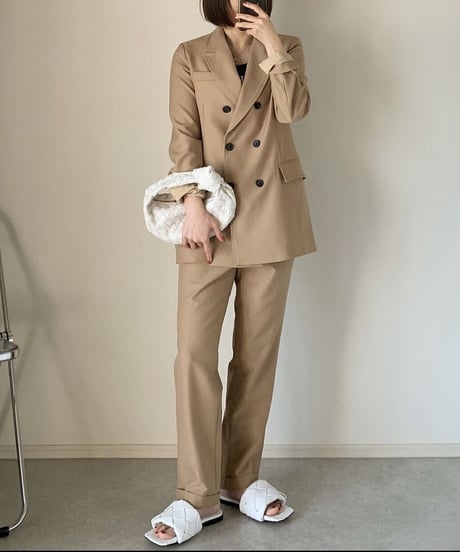 camelウール混セットアップスーツ