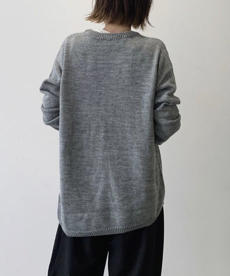 over size crew neck knit