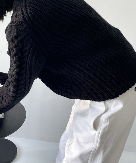 cable knit black
