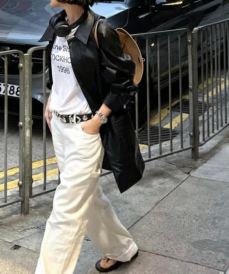 faux leather half coat