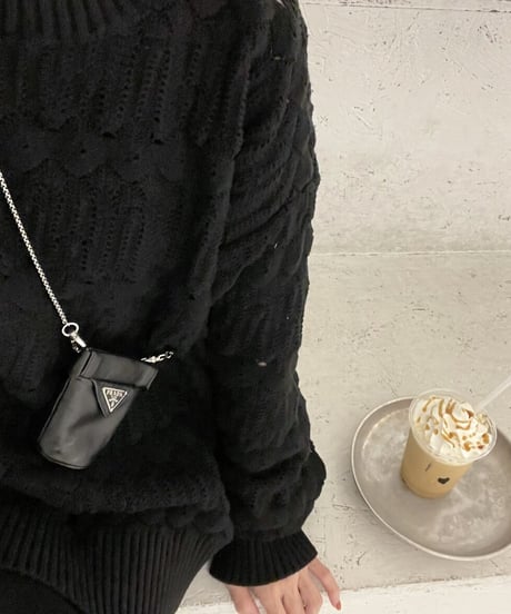 クロシェットニットblack