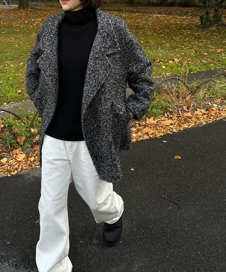 turtle neck rib knit
