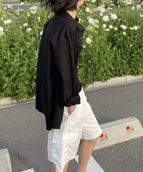 cargo half pants (black/white)