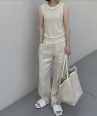 linen herringbone pants ecru
