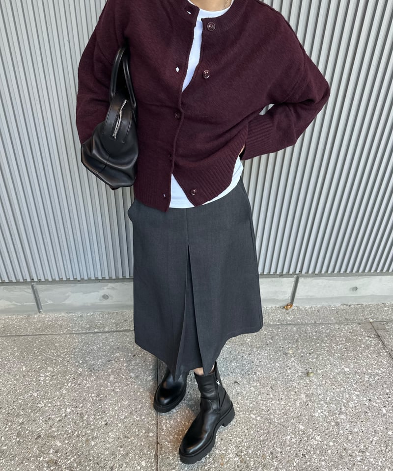 box pleats skirt gray | ok.soon